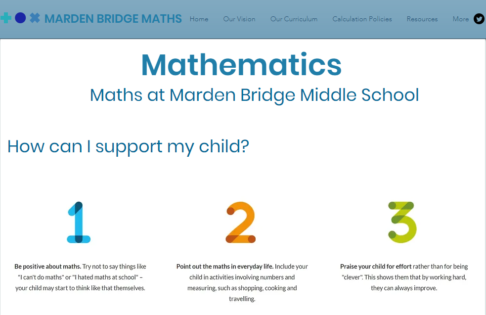 MBMS Maths website link